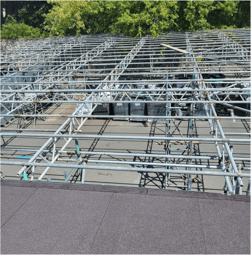 Image of process for job done at sure temporary fibre factory by Apex roofing and scaffolding